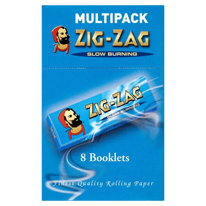 Zig Zag Blue Regular Size Rolling Papers (Multipack of 8 Booklets)