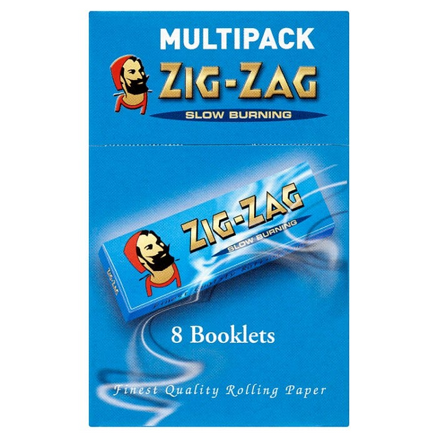 Zig Zag Blue Regular Size Rolling Papers (Multipack of 8 Booklets)