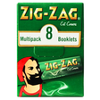 Zig Zag Green Regular Size Rolling Papers (Multipack of 8 Booklets)