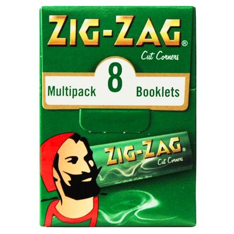 Zig Zag Green Regular Size Rolling Papers (Multipack of 8 Booklets)