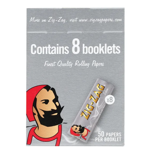 Zig Zag Ultra-Thin Silver Regular Rolling Papers (Multipack of 8 Booklets)