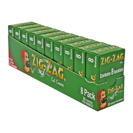 Zig Zag Green Regular Size Rolling Papers (Multipack of 8 Booklets)
