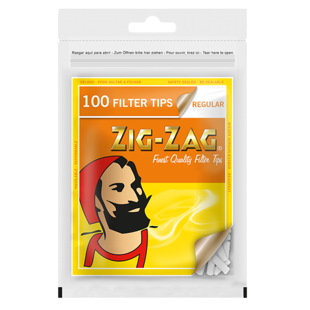 Zig Zag Regular Filter Tips 8mm (100 Tips per Bag)
