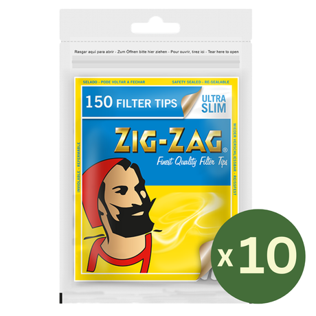 Zig Zag Ultra Slim Tips 5.3mm (150 Tips per Bag) Full Box of 10 Bags